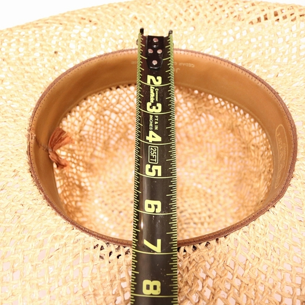 Vintage Bailey U Rollit Cowboy Hat Straw Western Rodeo With Feather accent - Picture 5 of 5